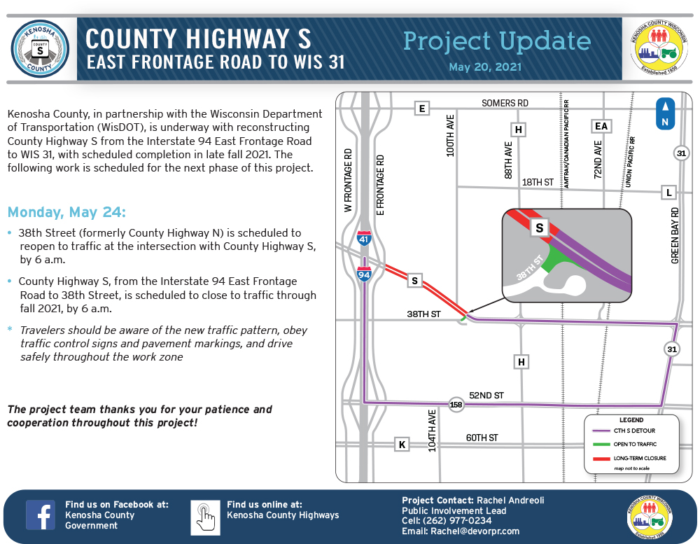 210520 Cths 38th Street To Reopen Cth S To Close