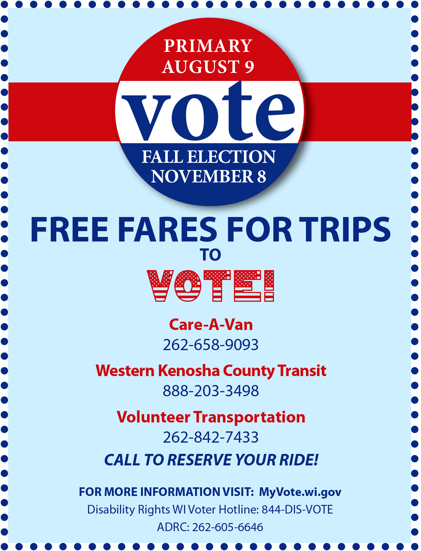 Vote Transportation Flyer 2022 Fall